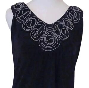 -- Cocomo Black top with gorgeous decor and cute back Women's Size Medium